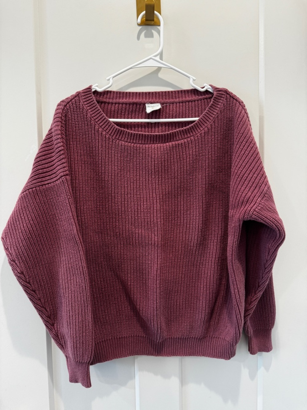 Ribbed Crewneck Sweater in Mauve by together large thick